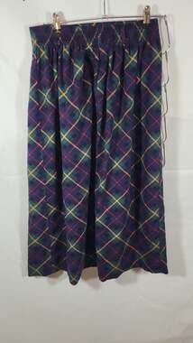 Vintage Barclay Square Tartan Plaid Smocked Waist Maxi Skirt, size 10